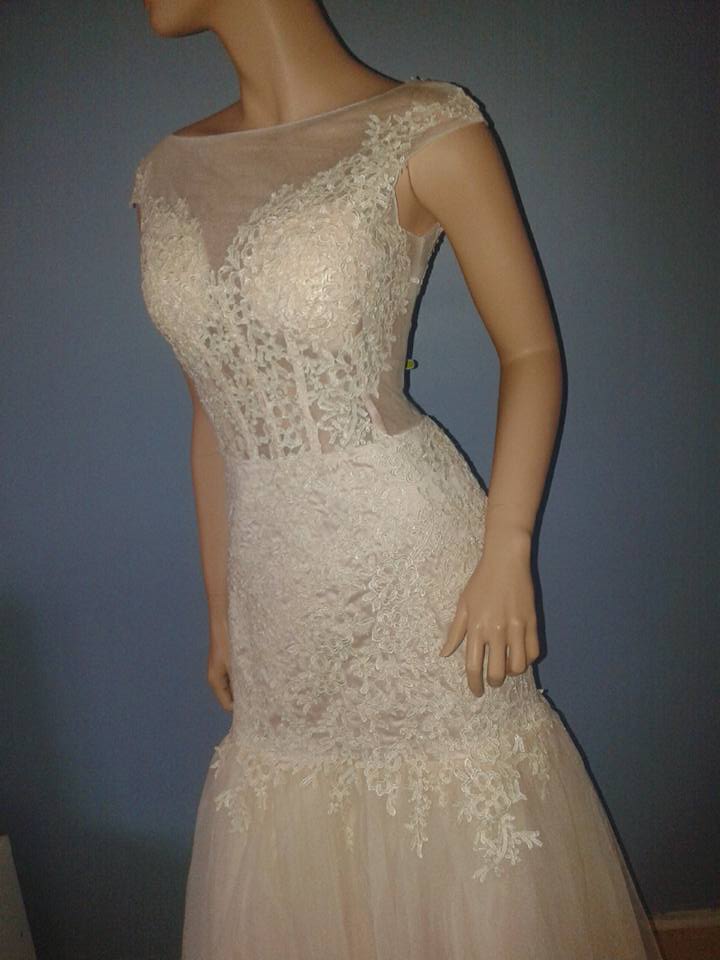 robe de soirée sirène champagne