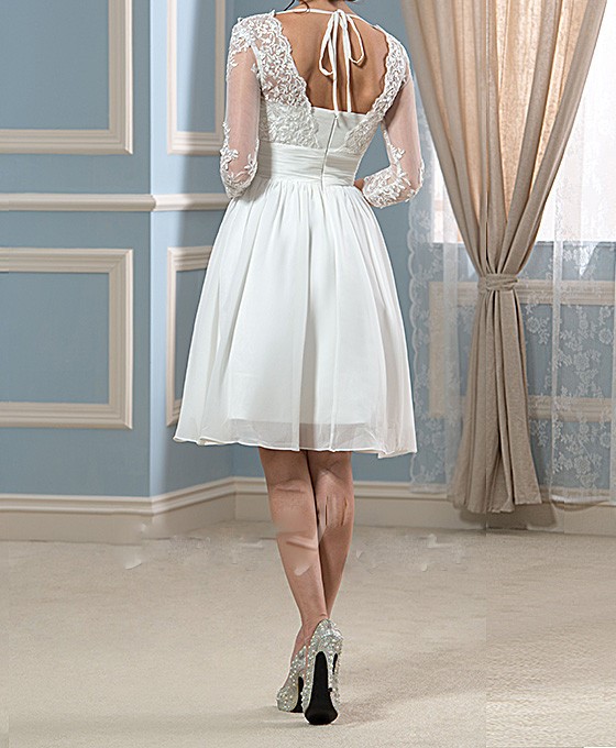 2016 gracieux court dentelle robes de mari eacute 1