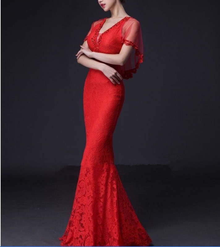 2016 livraison gratuite dentelle col v parti robes longues robes de soir eacute 1