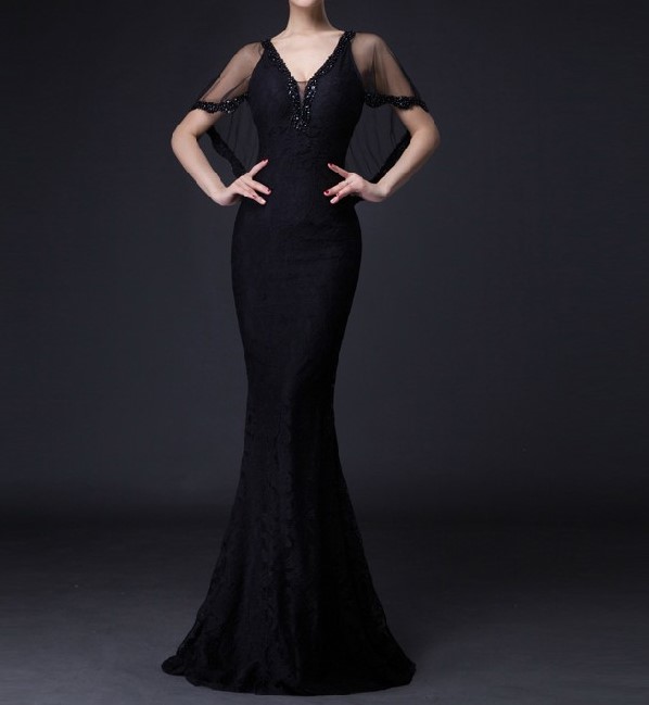 2016 livraison gratuite dentelle col v parti robes longues robes de soir eacute