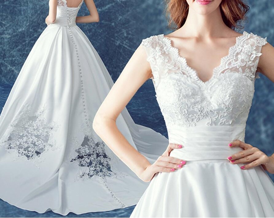 2016 mat satin plus la taille robe de mari eacute 1