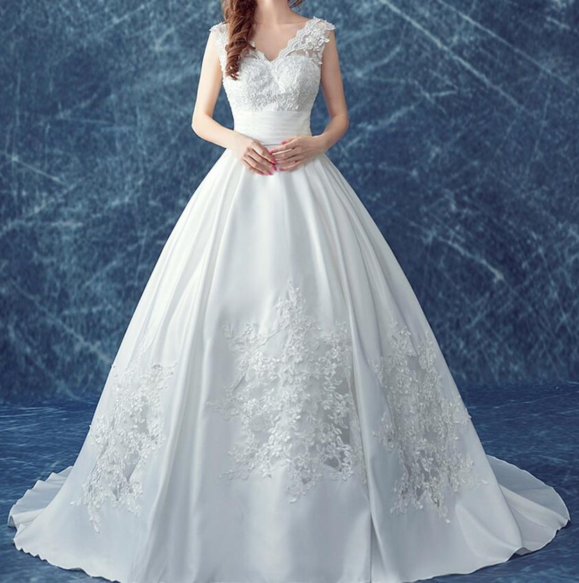 2016 mat satin plus la taille robe de mari eacute 1