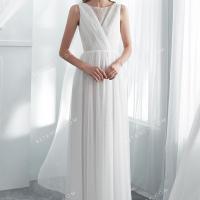 Beaded lace neckline wholesale wedding dress 4