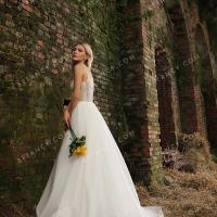 Beaded lace organza dreamy wedding gown 2