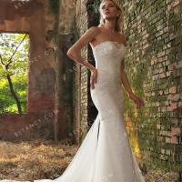 Beaded mermaid modern bridal gown 3