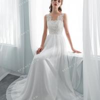 Beautiful lace and chiffon handmade wedding dress 5