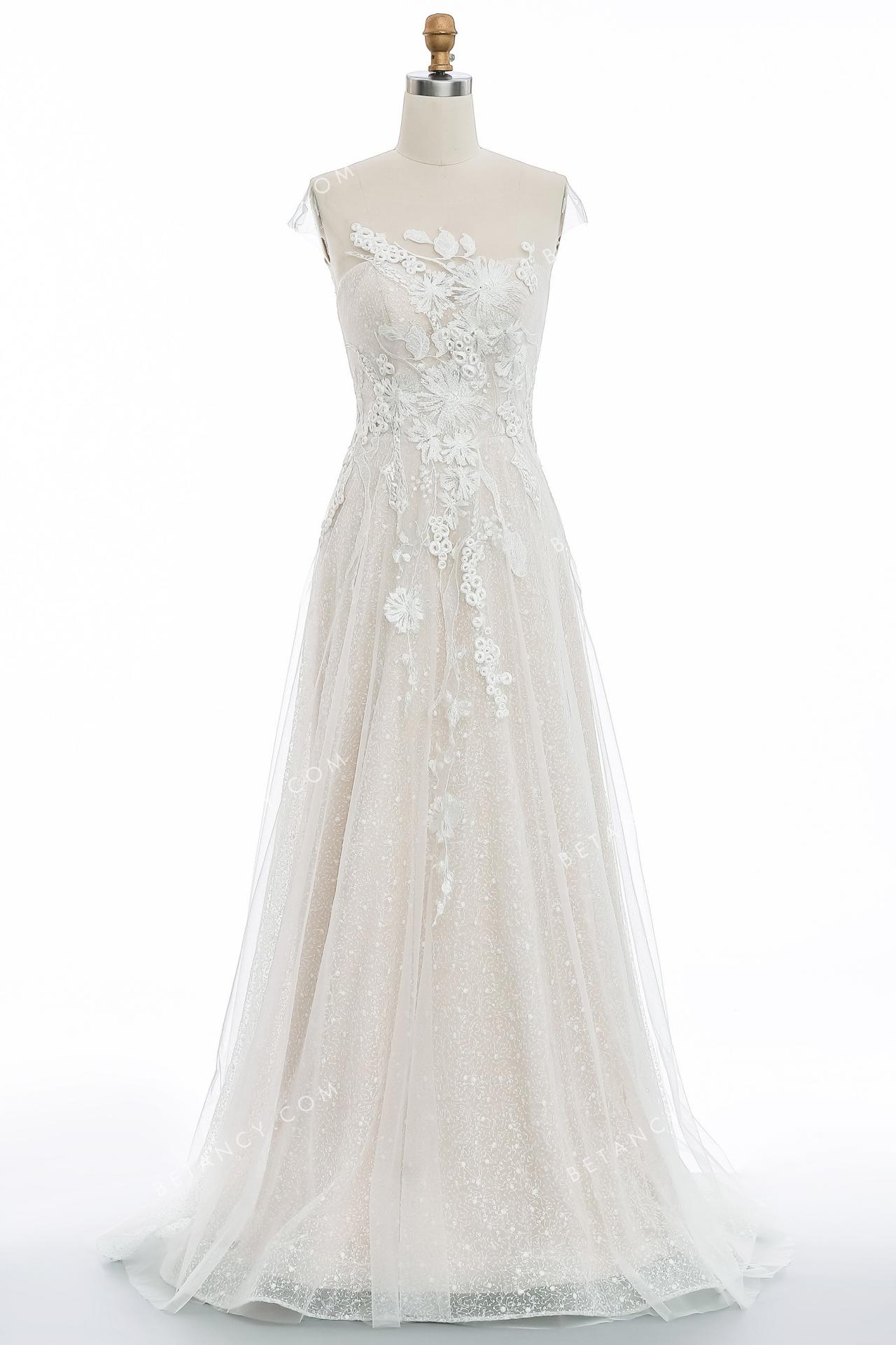 Beautiful light champagne wedding gown 4