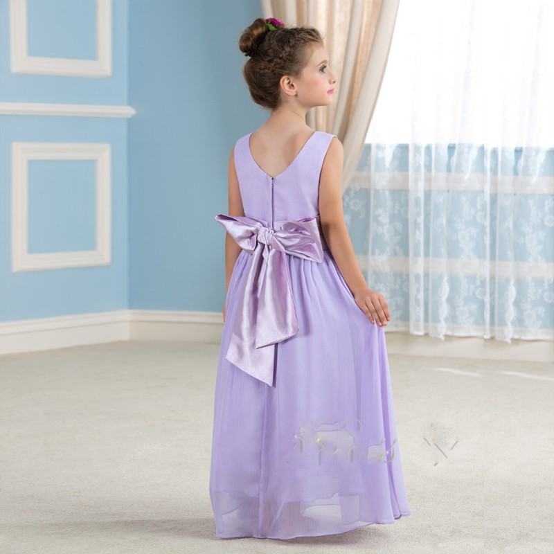 Belle lavande en mousseline de soie pageant robes de demoiselle 2016 enfants beaut eacute