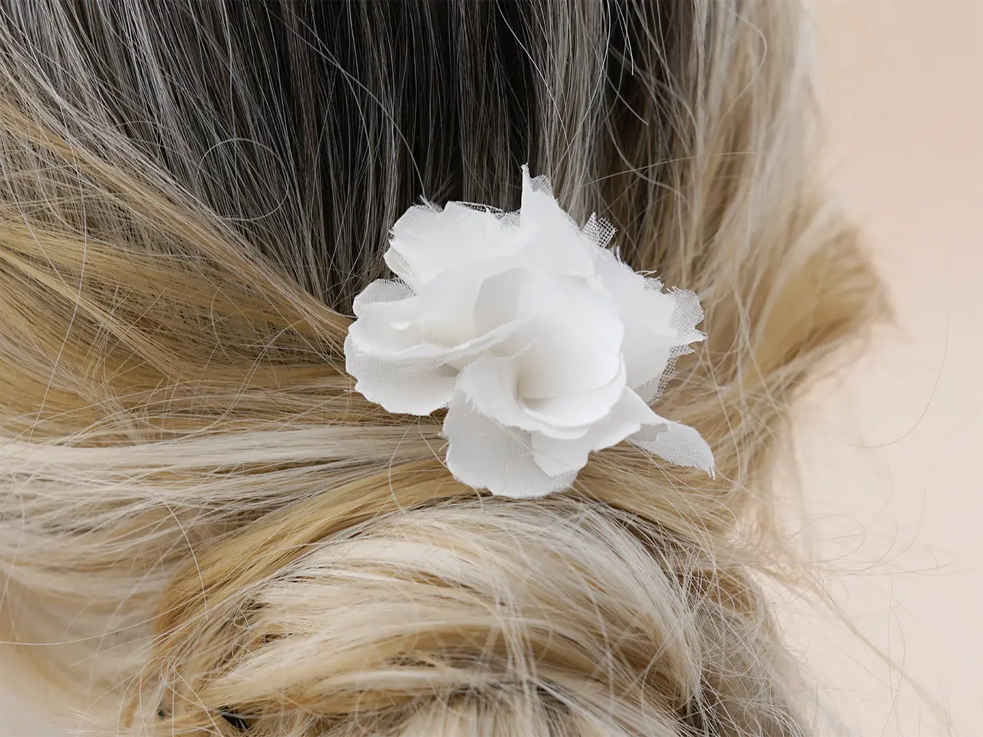 Bijou cheveux fleur soie veritable mariage