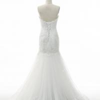 Breathtaking mermaid bridal gown designed with practical lace up back closure 6