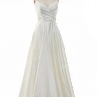 Chic luster satin handmade wholesale bridal gown 4