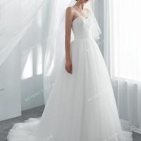 Classic and traditional soft white tulle wedding gown 2