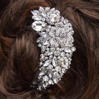 Cristal autrichien strass fleur bouquet cheveux peigne de mariage de mari eacute