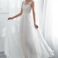 Delicate scalloped v neckline wholesale wedding dress 3