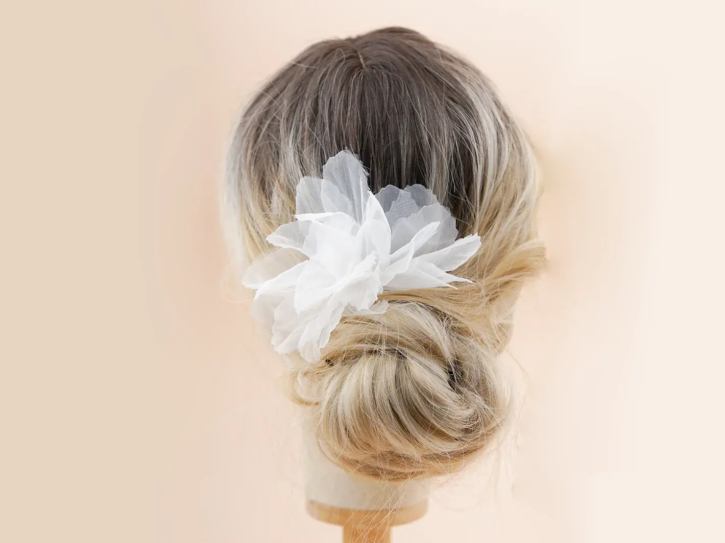 Extra large sheer flower hair accessory bridal