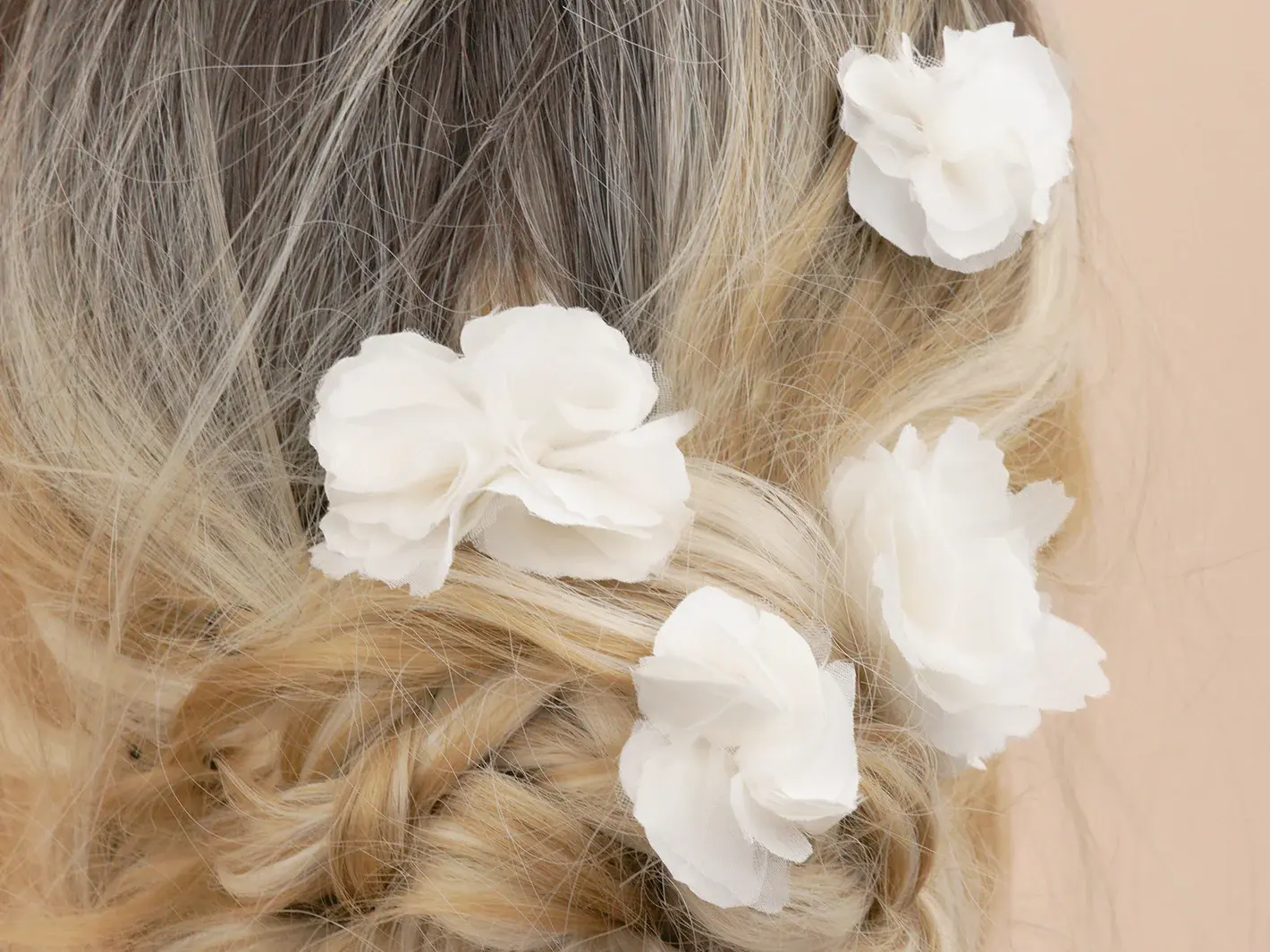 Genuine silk flowers hair pins bride