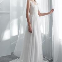 Handmade soft a line lace and chiffon wholesale wedding dress 2