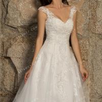 Handmade wholesale lace and tulle bridal gown 2
