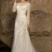 Handmade wholesale sophisticated shimmering sequinned lace mermaid bridal gown 2