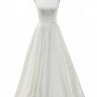 High end satin ivory bridal gown 4