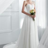Illusion lace and tulle romantic wedding dress 1