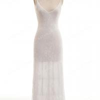 Illusion lace v neck sheath wedding dress 4