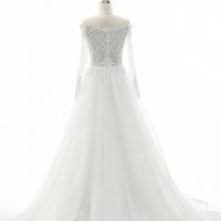 Illusion long sleeve off the shoulder wedding dress 6