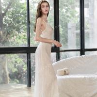 Illusion stretch lace sheath bridal gown 2