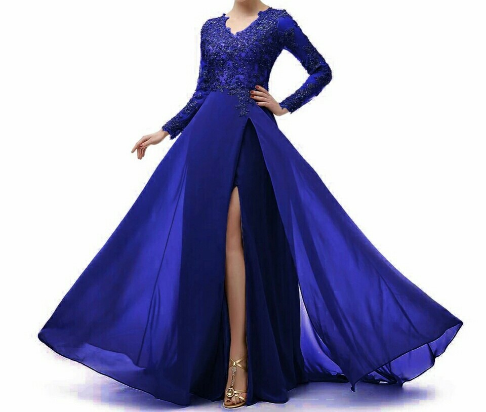 robe mère de la mariée bleu roi