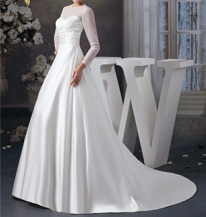Robe mariage tissu satin blanc