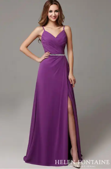Robe de demoiselle d'honneur couleur prune