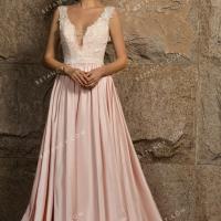 Lovely nude pink handmade wholesale wedding dress 2