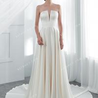 Modern a line strapless v cut wholesale bridal gown 2