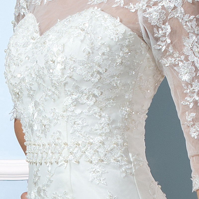 New style manches demi dentelle robes de mari eacute 1