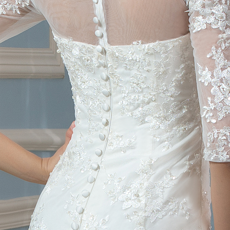 New style manches demi dentelle robes de mari eacute 2