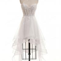 Nifty illusion high low wedding dress 4