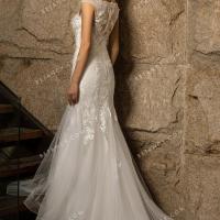 Off the shoulder top with illusion back wedding gown 3