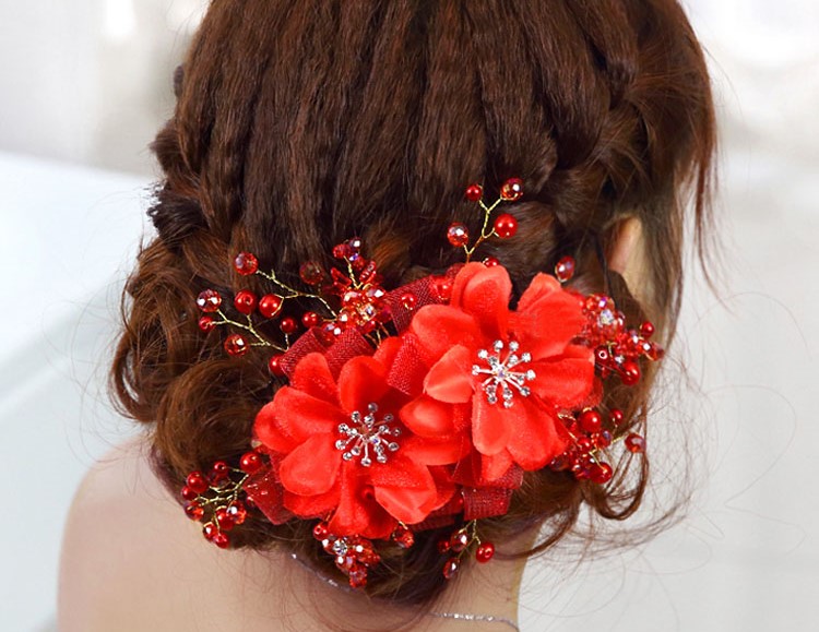 Ornements de cheveux de cheveux de mariage accessoires coiffe floral romantique dentelle hairwear fleur de mariage 1