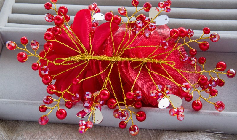 Ornements de cheveux de cheveux de mariage accessoires coiffe floral romantique dentelle hairwear fleur de mariage 2