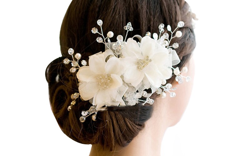 Ornements de cheveux de cheveux de mariage accessoires coiffe floral romantique dentelle hairwear fleur de mariage