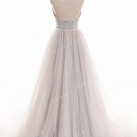 Oyster lace and tulle low back with spaghetti straps boho wedding dress 5