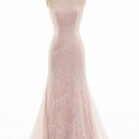 Pearl pink lace and tulle bridal dress 4