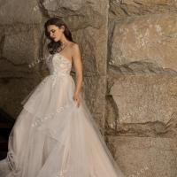 Romantic and sophisticated pink nude handmade designer ball gown wedding dress 2