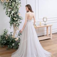 Sexy criss cross low back tulle wholesale wedding dress 3