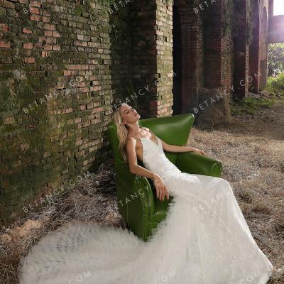 Sexy v neckline lace and tulle wedding dress 1