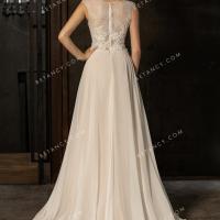 Simple yet chic flowing chiffon wedding dress 3