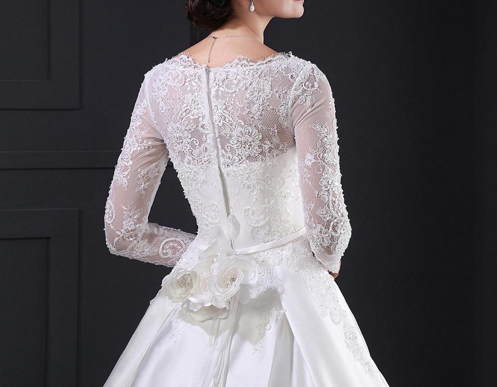 Sl028 blanc robe de noiva dentelle robe de mari eacute 1
