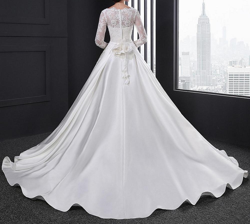 Sl028 blanc robe de noiva dentelle robe de mari eacute