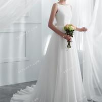 Sleeveless long wholesale wedding gown 2