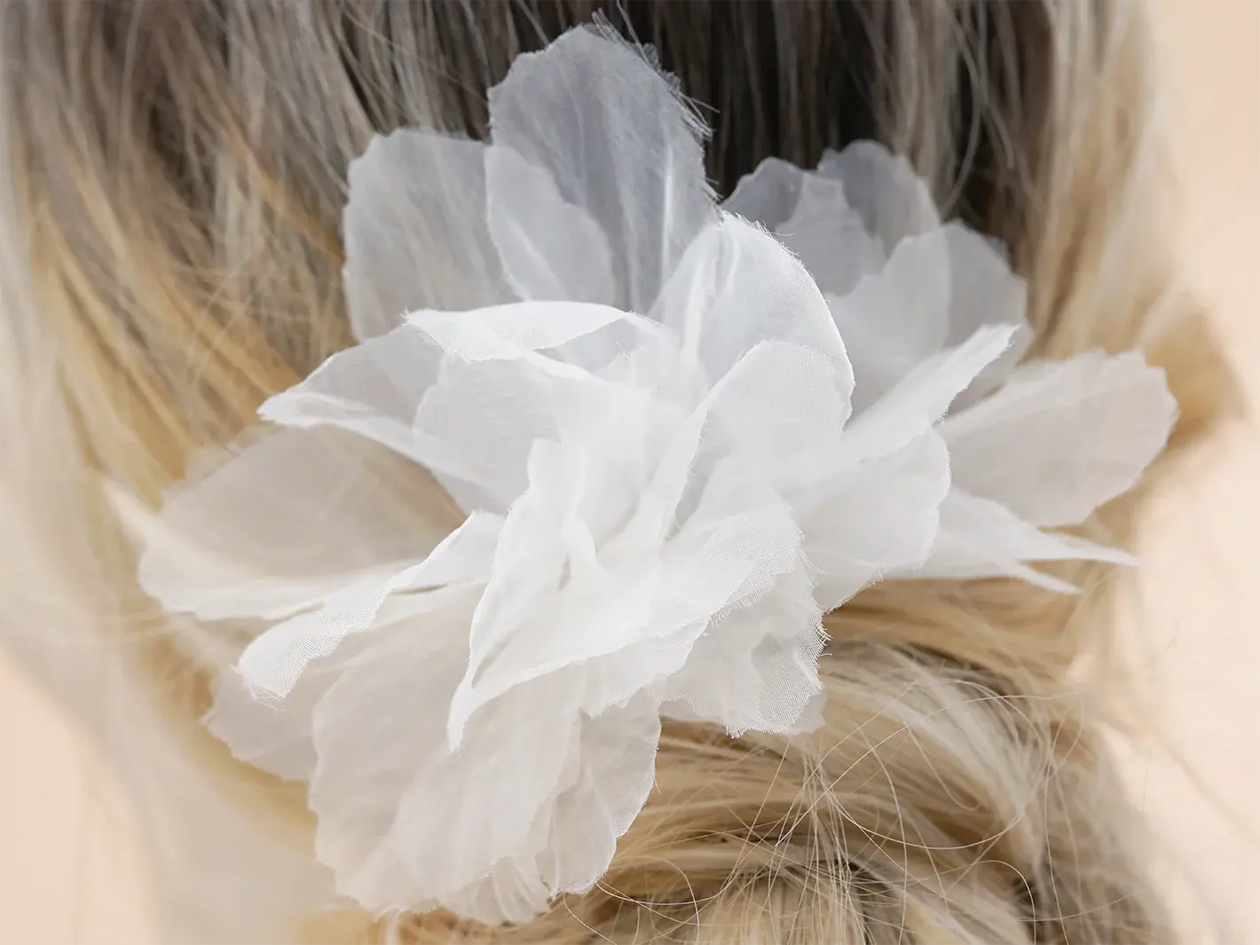 Statement flower hairpin organza